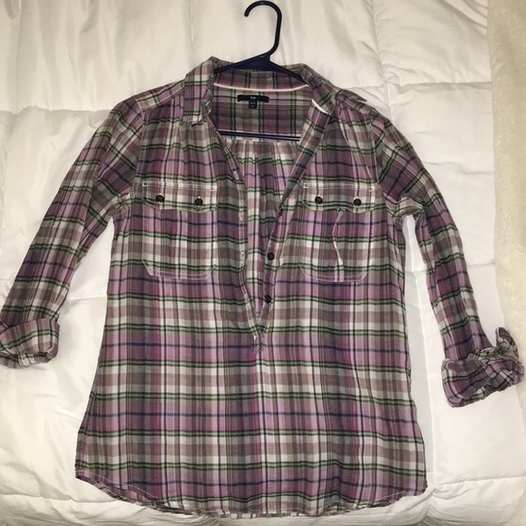 Purple plaid button down - Picture 1 of 3
